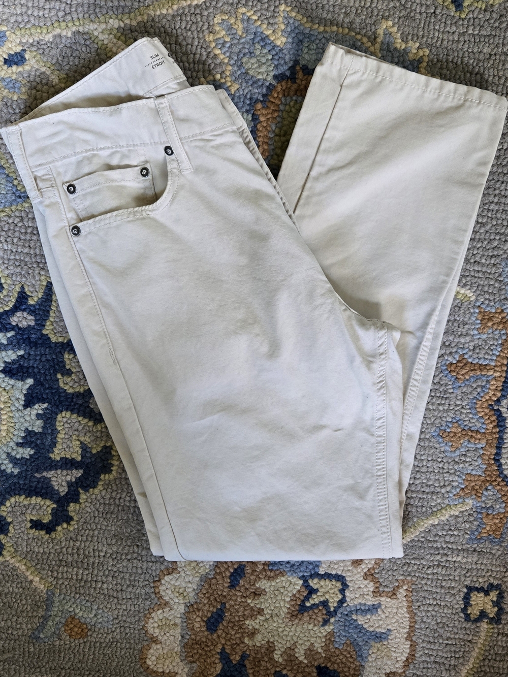 Old Navy Men's Cream Slim Straight Pants 33x30